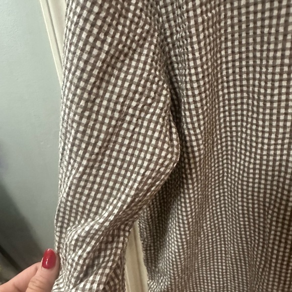 H&M Brown and White Checkered Shirt - Picture 3 of 4